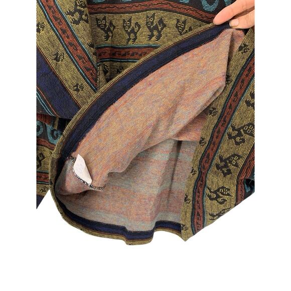 Vintage Christian de Castelnau Liquette Top Avant Garde Soft Cotton Large Aztec - Picture 7 of 10